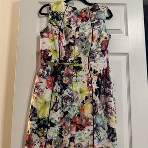 Tahari Vibrant Floral Midi Dress